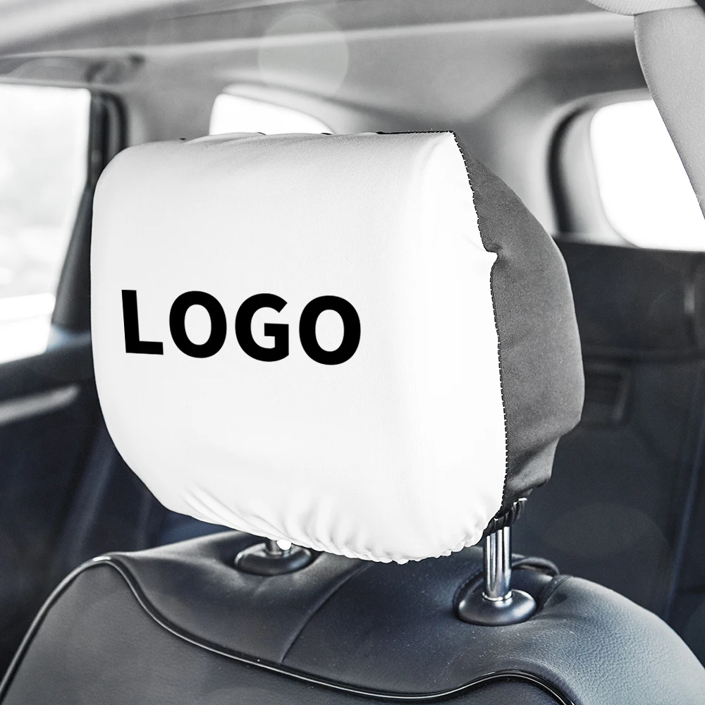 Custom Design Polyester Bus Diy Photo Print car seat headrest cover Sublimation Blank Car satin headrest cover