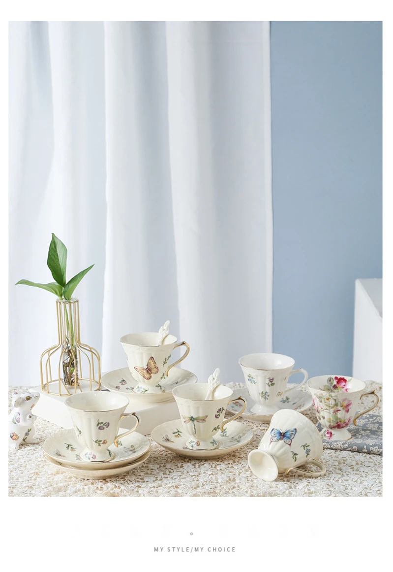 English Afternoon Tea European Rotary Tea Set Ceramic Coffee Cup Household Teapot Complete Set of Luxury