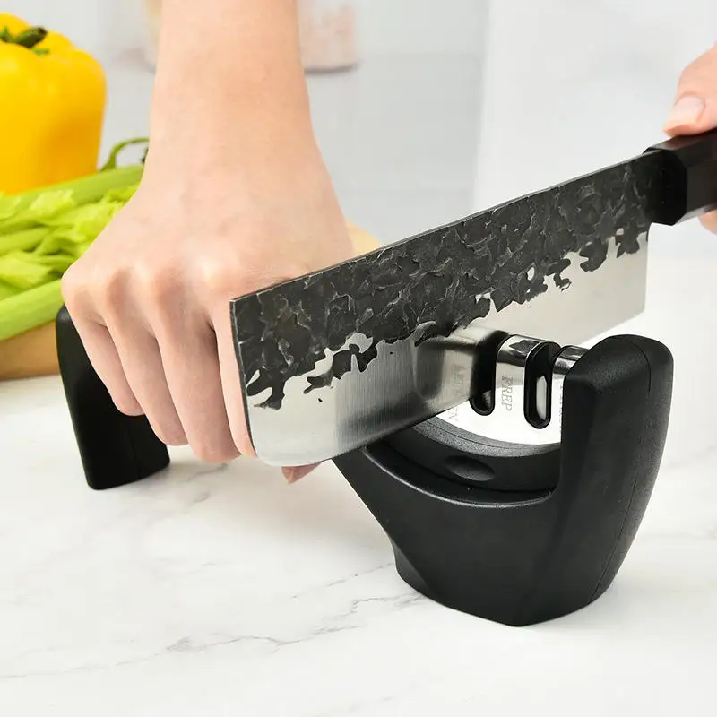 Bakest Mirco-Pak Kitchen Knife Accessories 3-Stage Professional Knife Sharpener for Helps Repair Restore Polish Blades