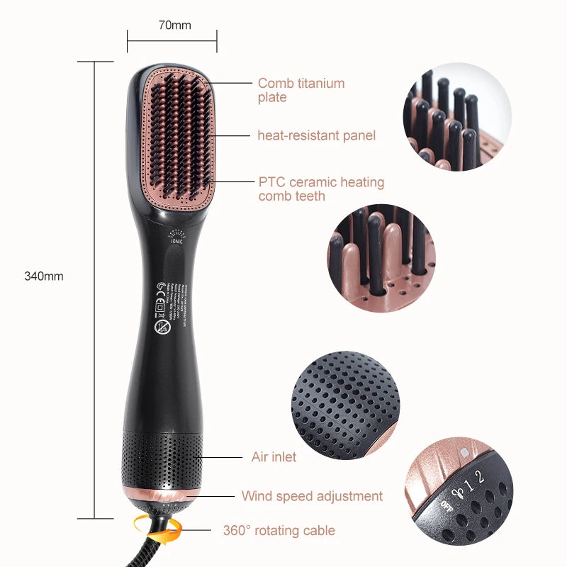 Electric Brush Hair Portable Hair Straightener Brush Hair Combs And Brushes