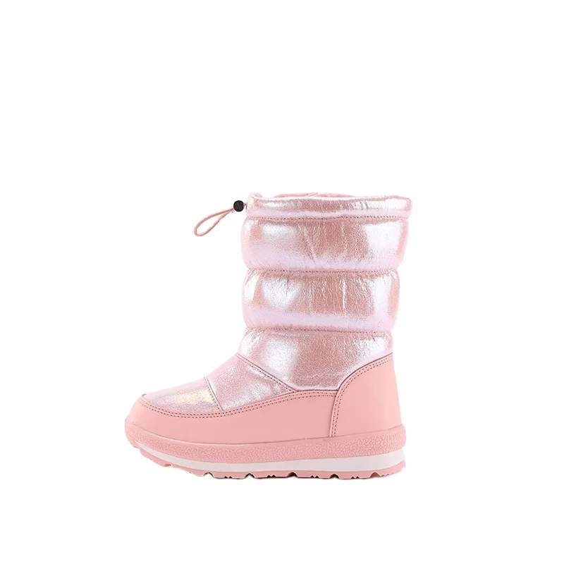 2020 розовые зимние уличные модные водонепроницаемые детские зимние сапоги