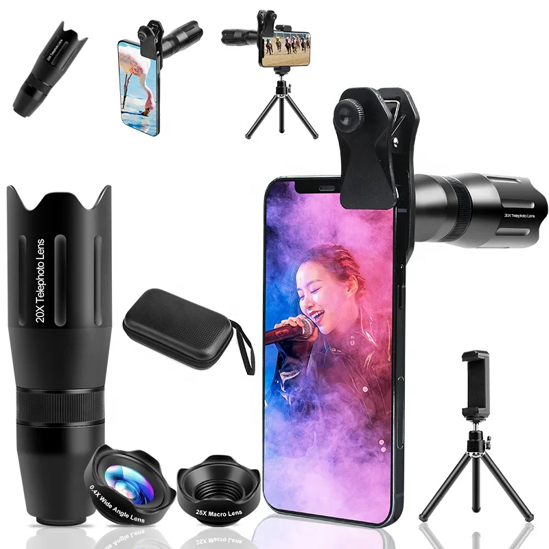FST SLR camera lens three in one set, mobile lens accessories, monocular telescope wide-angle macro lens