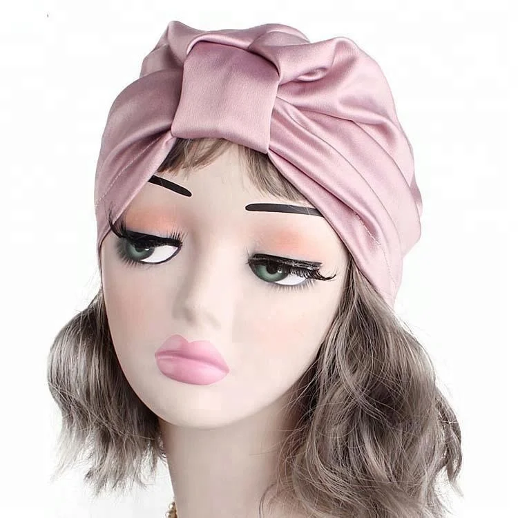 Wholesale High Quality Customized Silk Sleep Hair Night Bonnet Silk Turban