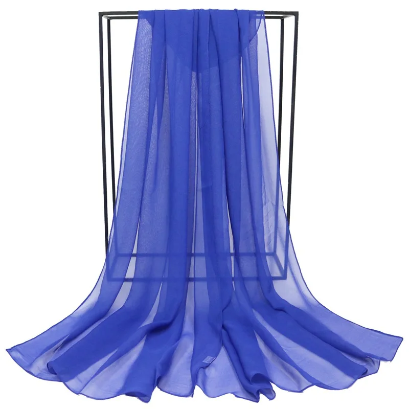 Selling solid white Georgette scarf Monochrome scarf sunscreen shawl runway dance scarf