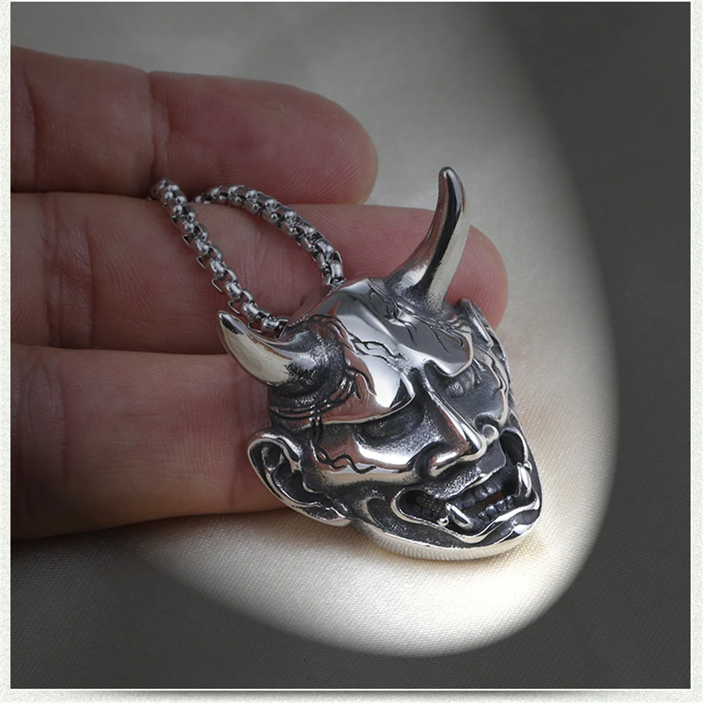 Cinmo Jewelry Horrible Demon Head 316L Stainless Steel Necklace Trendy Devil Shape Pendant Necklace For Men Women Charm Gift