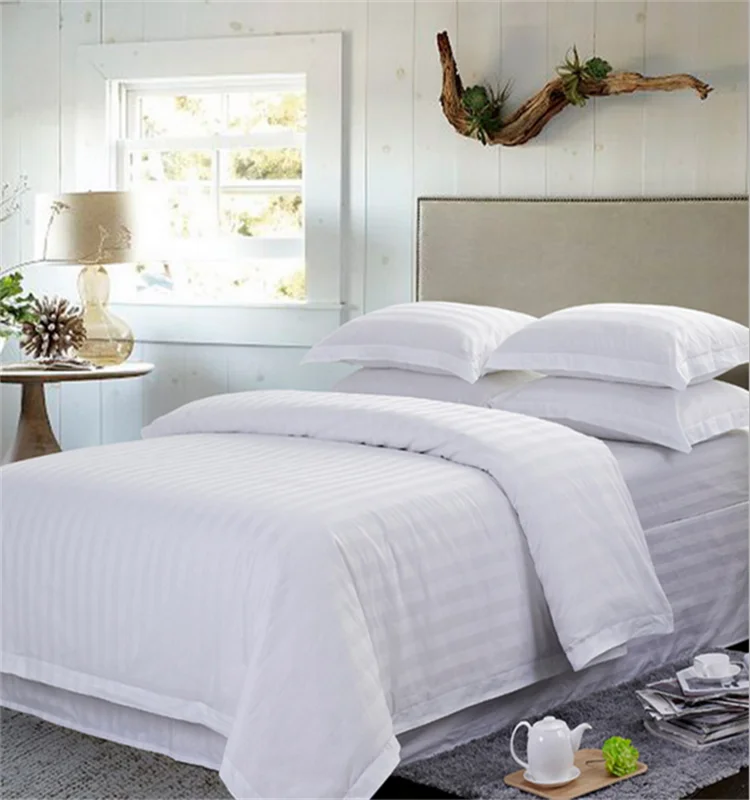 Changyi factory satin stripe fabric hotel bedding fabric 100% cotton fabric for bedding