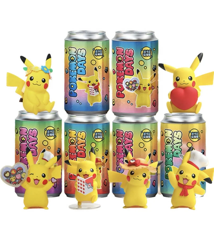 wholesale popular Anime Pokemoned PVC Mini Figures Bilnd Box Cute Can Kawaii Figures Car Decoration blind box packaging