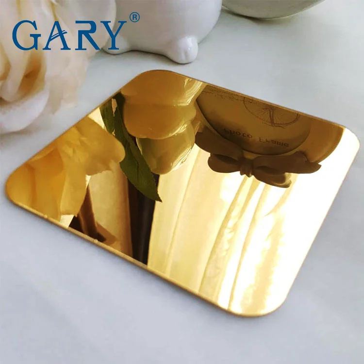 Laser cut engraved 4x8 feet plastic boards acrylic mirror sheet glass 1mm gold color acrylic sheet