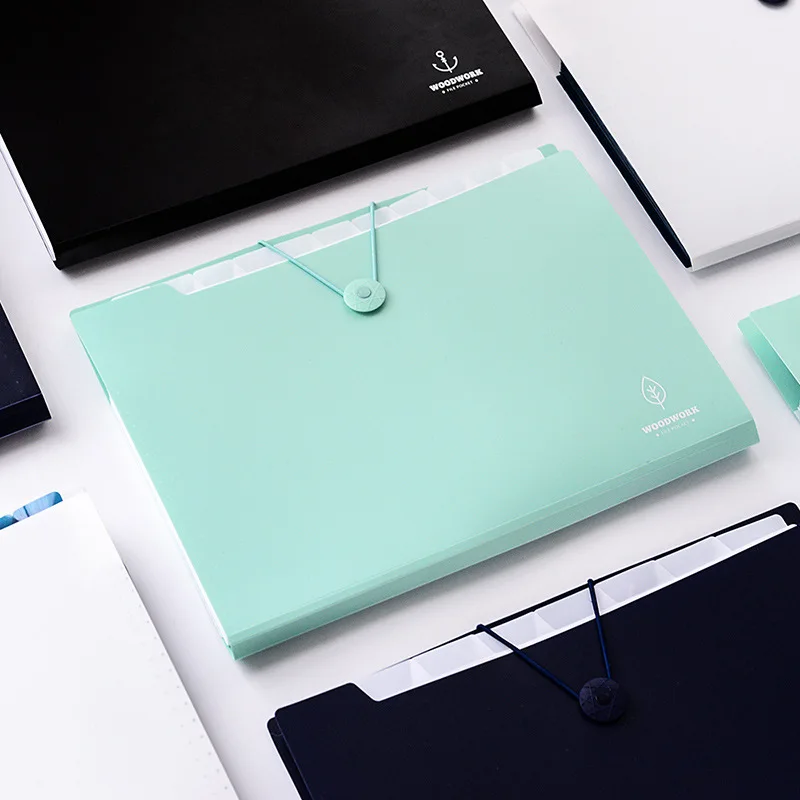 Creative Simple Senger Quality 8 12 buckle Folder Multi-Layer Test Paper Clip PP Material A4 Pattern Letter Paper File Wholesale