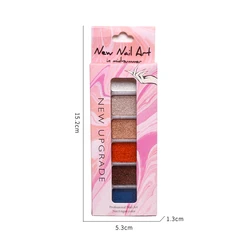 6 Colors Holographic Aurora Laser Solid Nail Mirror Powder Titanium Metallic Glitter Chrome Pigment Nail Decoration