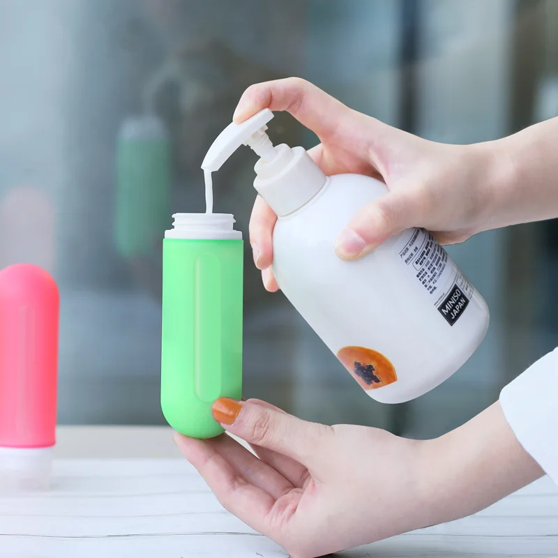 Wholesale Eco-Friendly Reusable Refilling Squeeze Lotion Shampoo Container Silicone Sport Gym Traveling Bottles With Lid