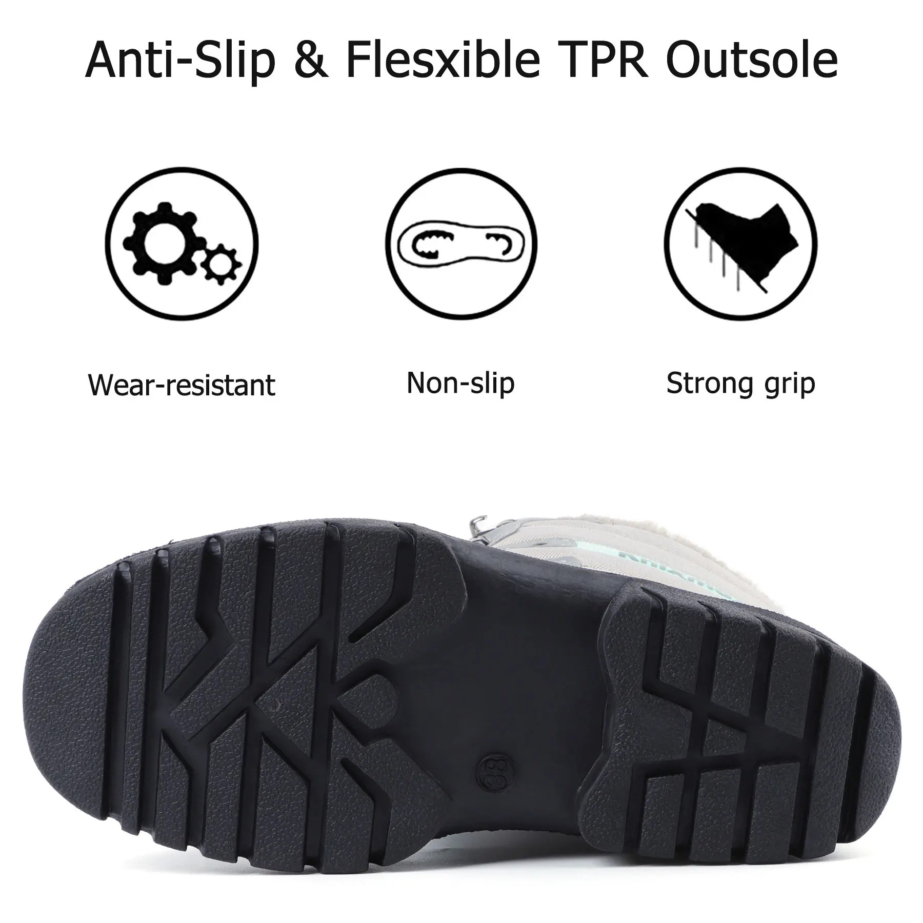 Top Quality  Low MOQ rubber fur lined design thermal girls snow women boots waterproof winter shoes