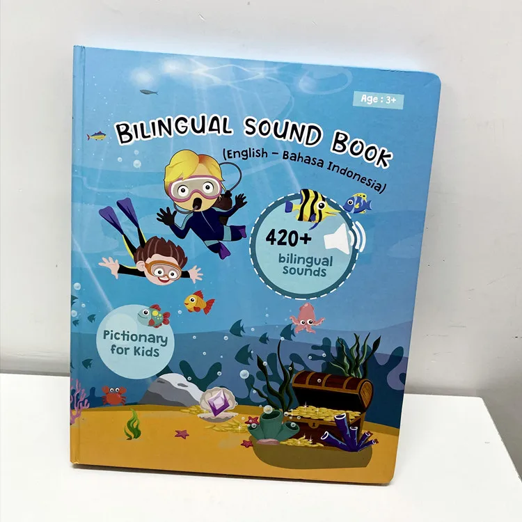 Ведущие поставщики игрушек, персонализированные модули кнопок с сенсорным экраном, обучение животным, двуязычная звуковая книга для детей # E-14