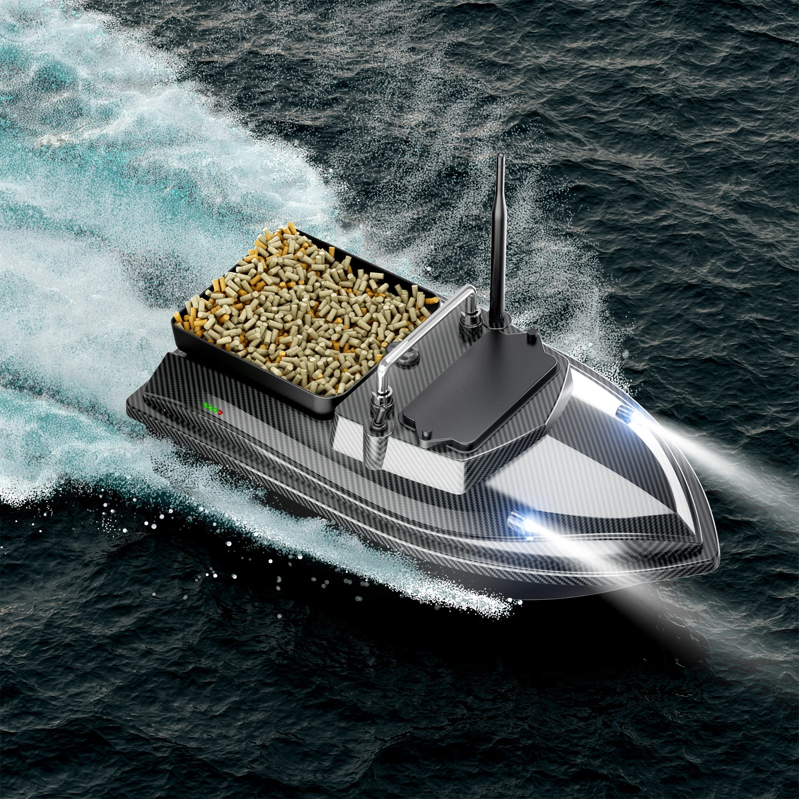 Flytec V060 160 Points GPS RC Carp Fishing Bait Boat 500M Auto Return Larger Hopper 2kg Loading With Night Light Feeding Trawler