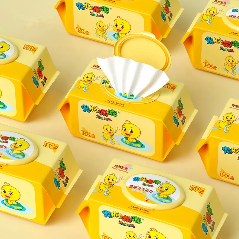 Water Wet Wipes in Stock Free Sample China Disposable Small Packing Spunlace Pure High Quality Baby Wet Wipes