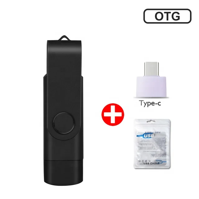 Customs Metal twist  2 In 1 OTG 2.0 Pendrive 64GB High Quality Type C Usb Flash Drive 4GB 8GB 16GB 32GB customs logo