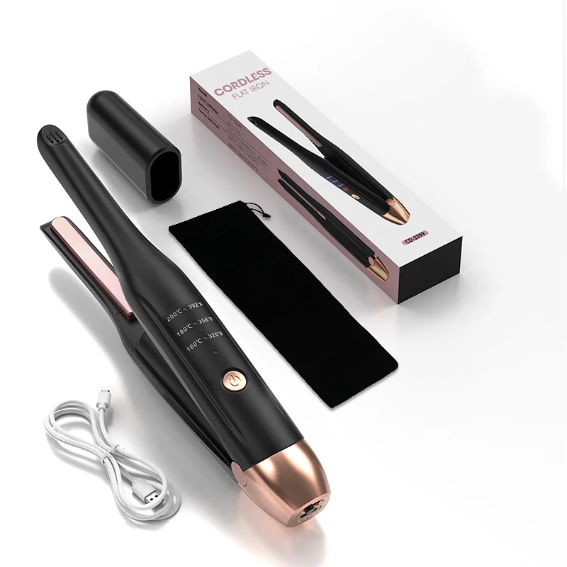 Usb Rechargeable Cordless Flat Iron Professional Thin Small Curler Iron Wireless Mini Flat Iron Portable Hair Straightener