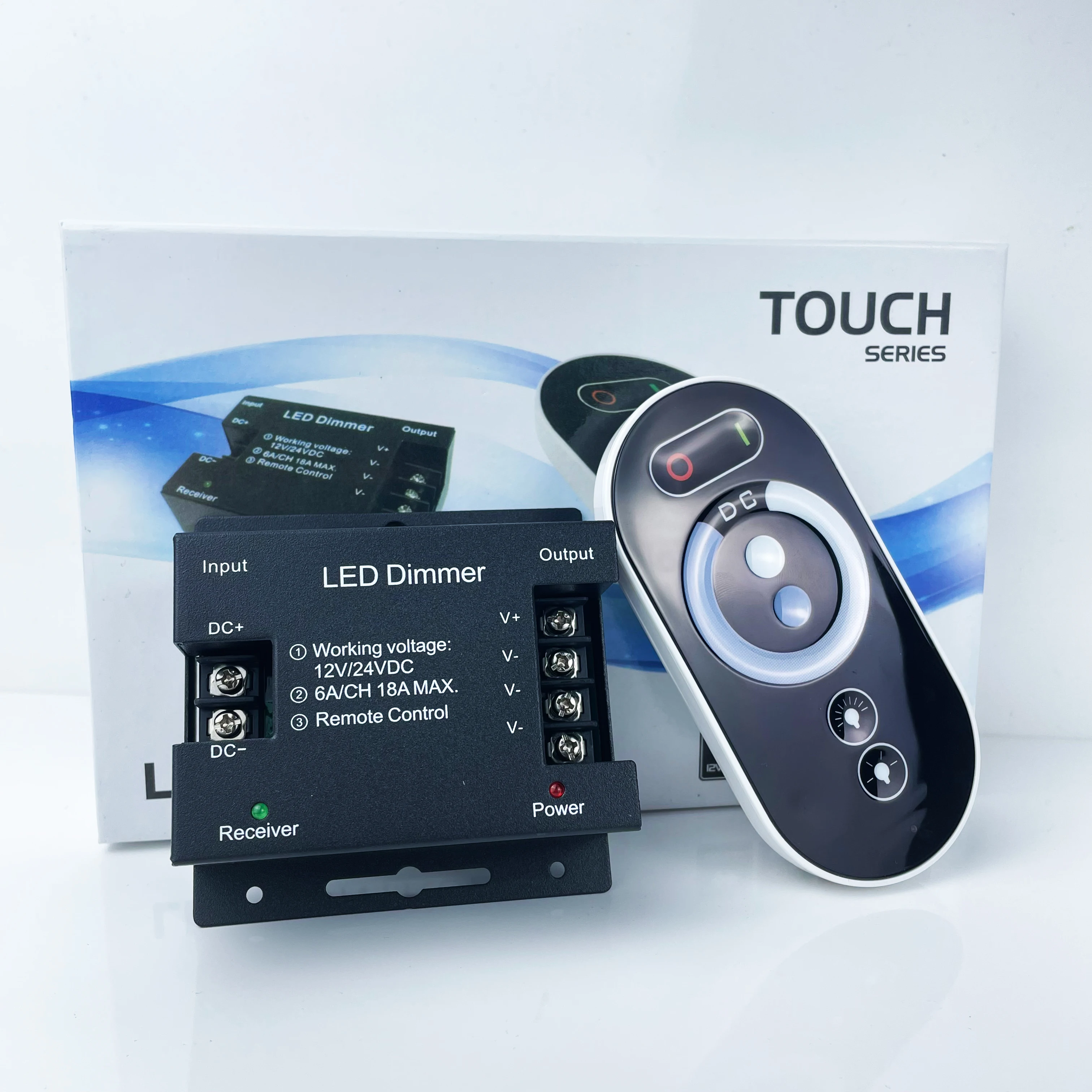 12V выключатели со светодиодным индикатором сенсорный пульт дистанционного управления 433 МГц DC12V-24V 24A SMD2835 одноцветной светодиодной ленты rf беспроводной диммер