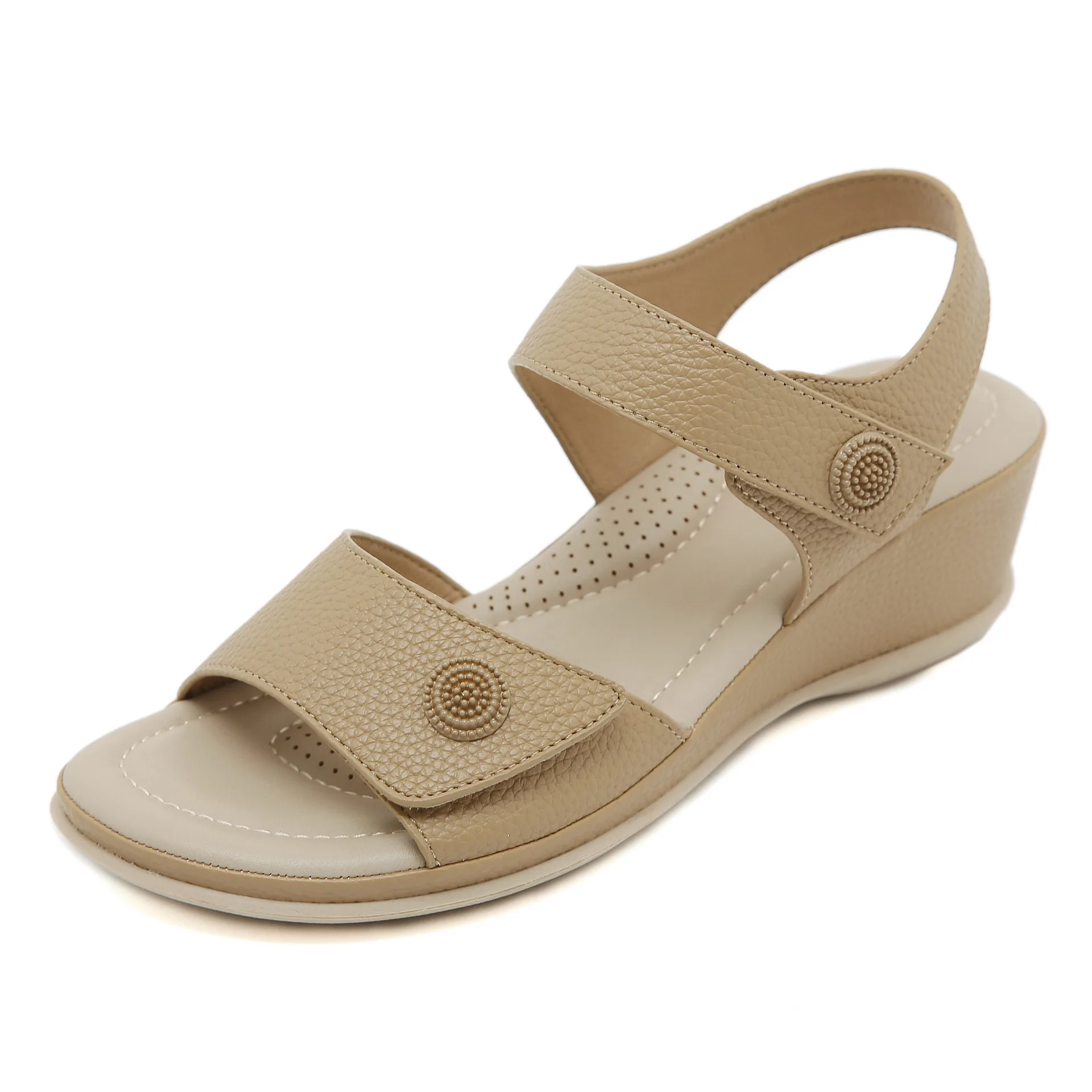 2024 Summer New Soft Breathable Women Beach Sandals Comfortable Anti-Slip Outdoor Casual Wedge Sandals