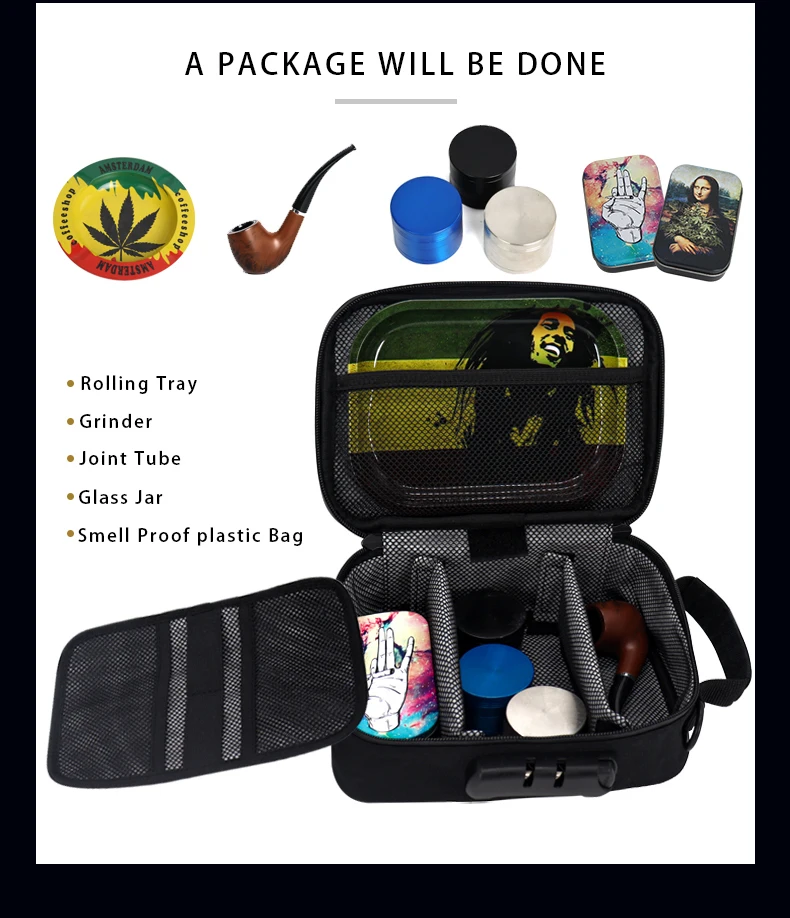Custom Smell Proof Stash Bag Odorless Travel Storage Case Carbon Lined Smell Proof Bag for Herb smoking accessories