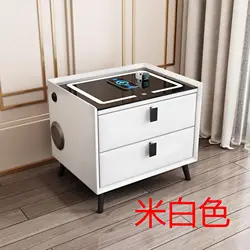 Современная минималистская интеллектуальная умная прикроватная тумбочка с двумя выдвижными беспроводными зарядками, трехцветная светлая USB-колонка с Bluetooth