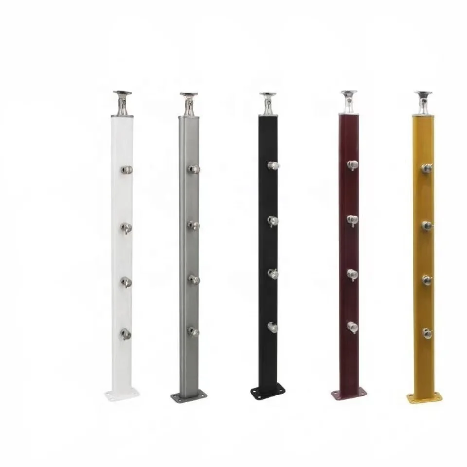 Stair handrail carbon steel brushed column attic guardrail PVC stair fence accessories