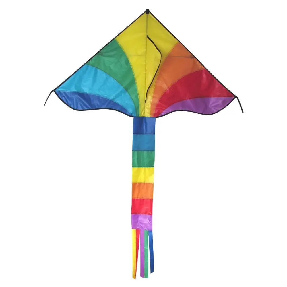 
Hot Selling Single Line Beach Entertainment Rainbow Kids Delta Kite For Sale 