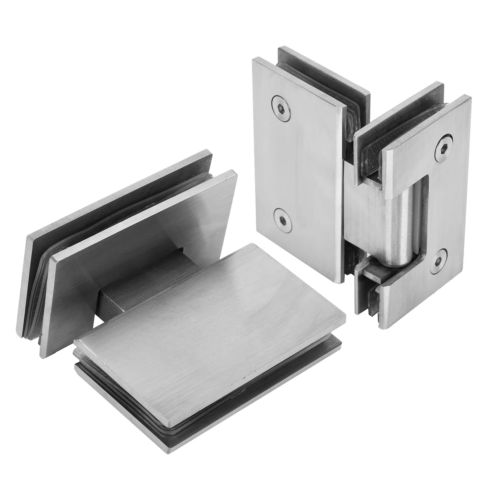 Frameless cupboard showcase cabinet clamp 70mm hydraulic 360 degree gold plated shower door pivot hinge