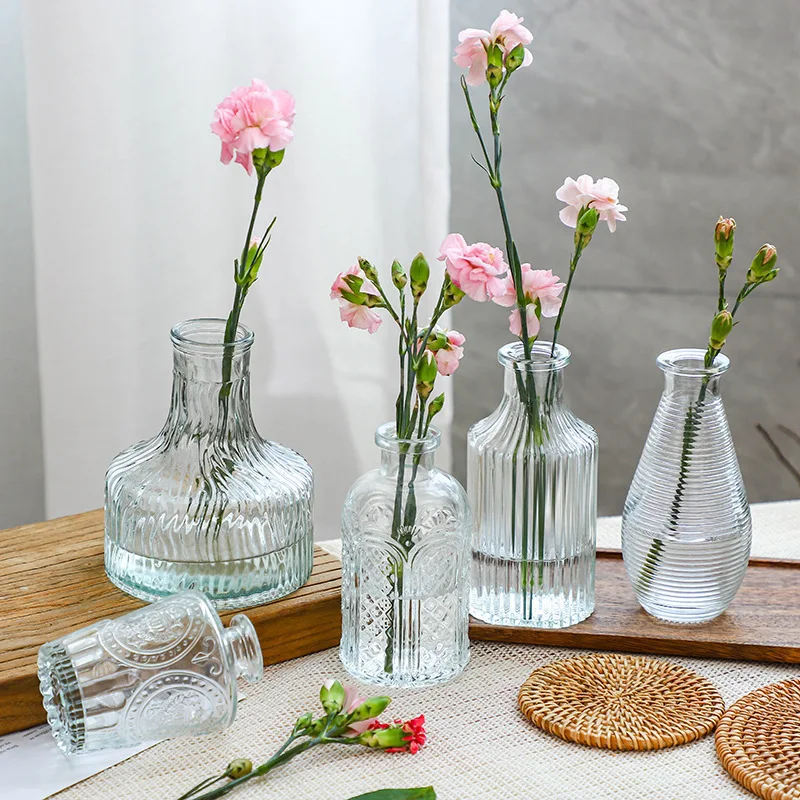 DESITA Factory Glass Bud Vase For Flowers Mini Bud Vases In Bulk Rustic Wedding Decorations Deco Glass & Crystal Art Customized