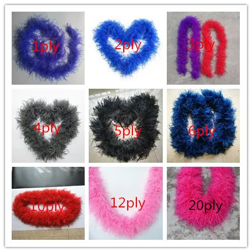Cheap sale high quality natural 20 ply Fluffy Dyed Colorful curly Ostrich Feather Boas for carnival show decoration