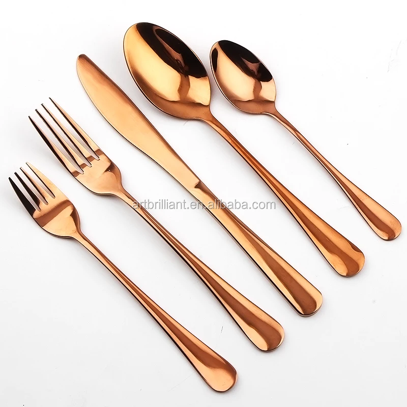 20pcs stainless steel copper colored flatware set jieyang cutlery set