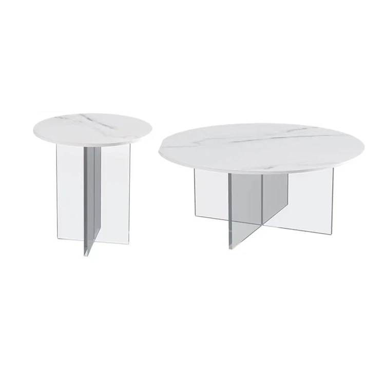 clear acrylic nail side coffee tables  round legs decoration center  wedding