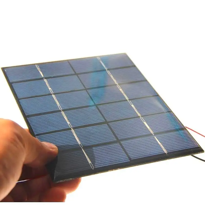 2W 6V Epoxy  mini Solar Panel Module for Toy led light mobile charger +Cable DIY System Solar Charger For 3.7v Battery