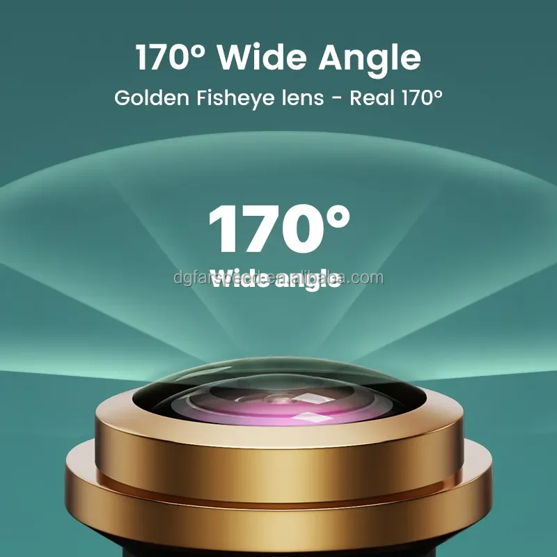 Gold 1080P Night Vision 360 Degree Adjustable Fisheye Golden Lens Car Reverse Backup Cam Front/Side/Rear View Camera