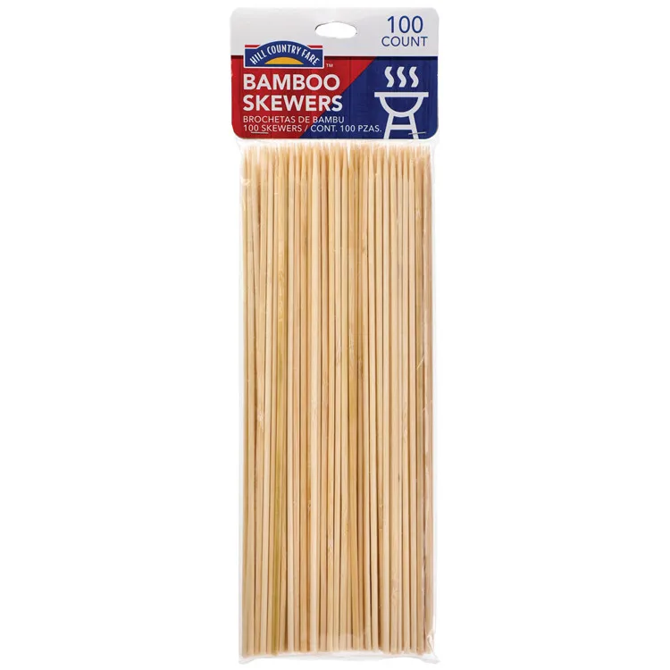 Hot Sell to Brazil   4.0 mm Espeto de bambu  Bamboo Skewers Custom Logo