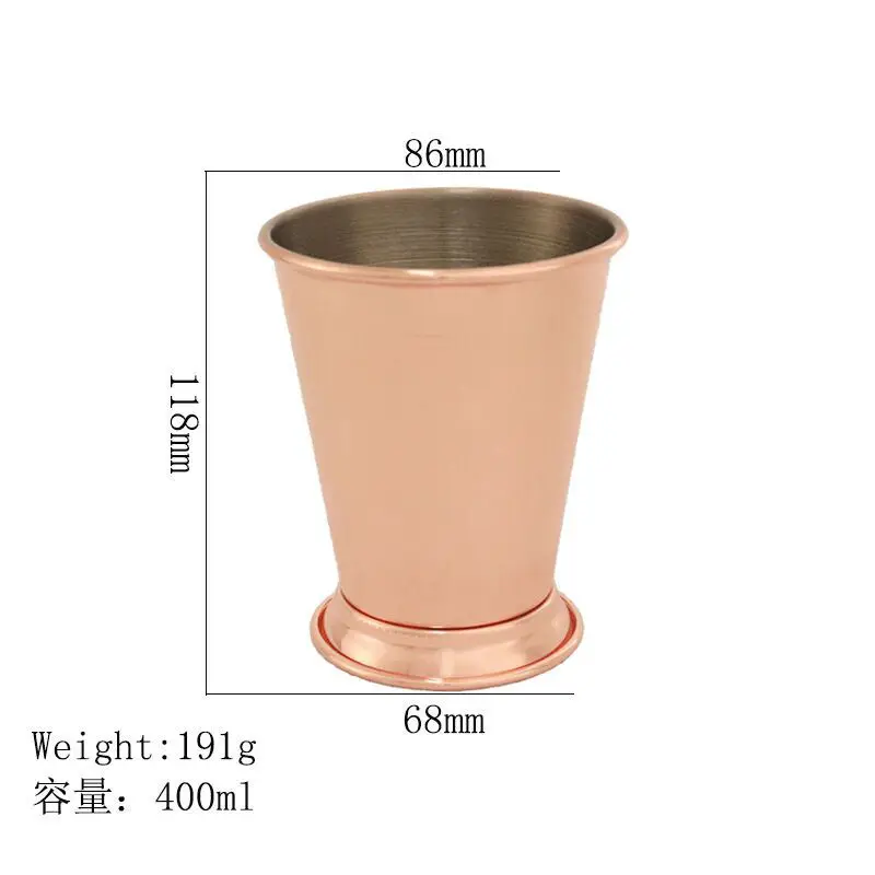 Stainless Steel 304 Mojito Cocktail Cups Kitchen Metal Kitchenware Colored Color Mint Julep Stainless Steel Cup