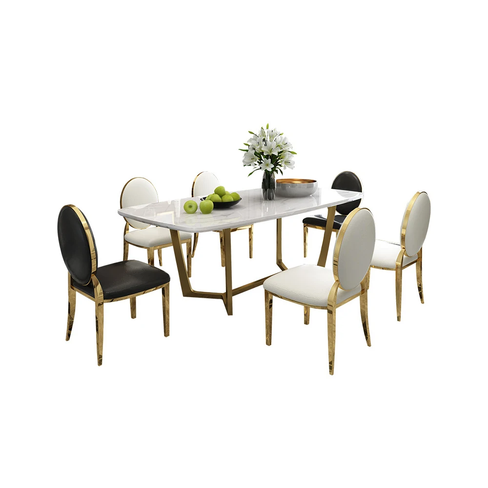 Modern European Style Luxury Dining Room Set Marble Dining Table Set Made In China