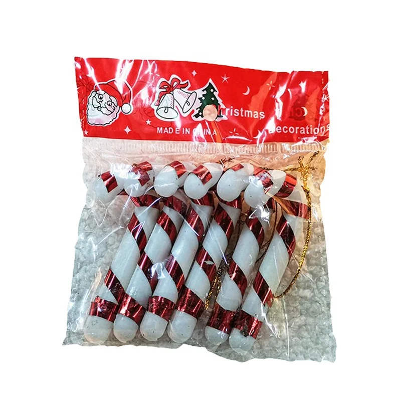 Candy Cane Ornament Candy Cane Decoration Christmas Luxury Christmas Ornaments Glitter Twisted Plastic Candy Cane for Xmas Tree