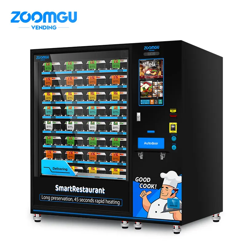 Zoomgu China Factories Custom Energy-Effective Large Capacity Hot Meal Hot Food Vending Machine Automatic With Microwave oven