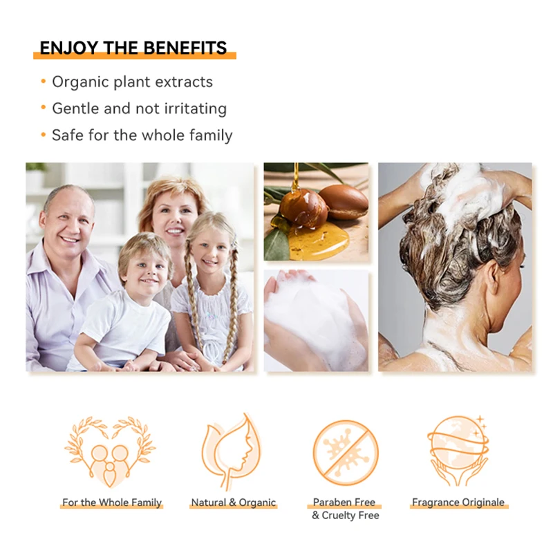 Custom Vegan Shampoo Professional Hair Shampoo Argan Oil Morocco Shampoo And Conditioner Sulfate Free