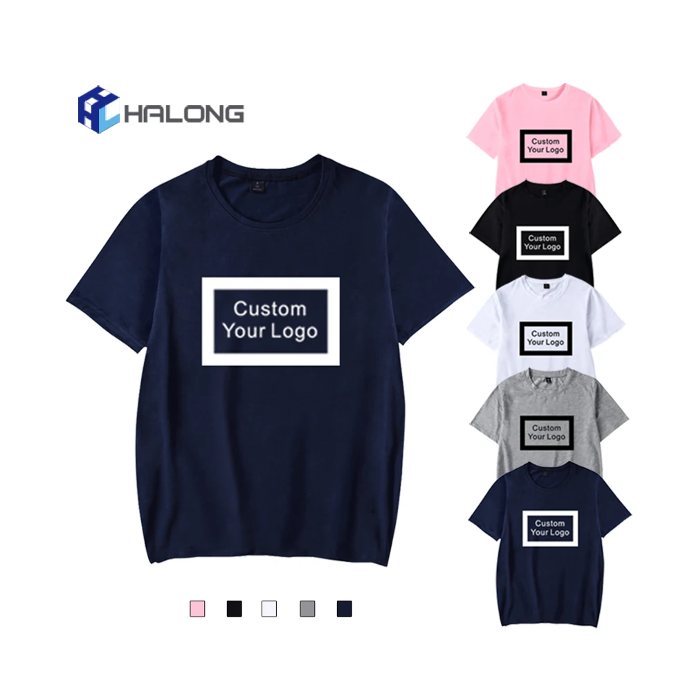 Hight quality round neck custom  collar LOGO 200 gsm t shirt printing men wholesale Basic Shirts