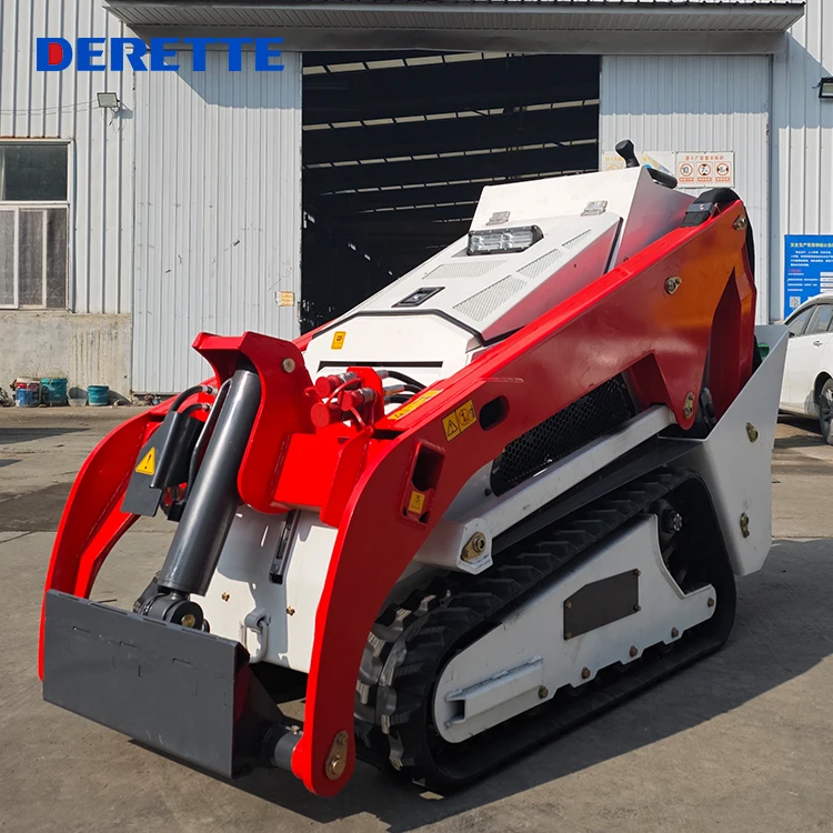 Versatile Use Derette v1000 Mini Skid Steer Loader with max pin height 92.6 inch compact track loader