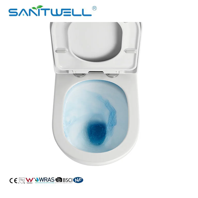 Soft Close Seat Cover Tornado Flushing Rim-off Wall Hung Toilet Pan