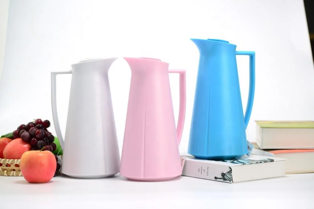 manufacturer blue pink white plastic custom glass refill coffee pot vacuum flask