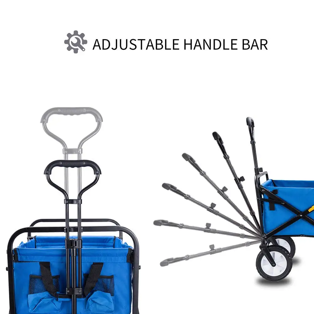 Garden Steel Frame Camping Cart Trolley hand truck collapsible Canopy Utility Travel folding beach wagon