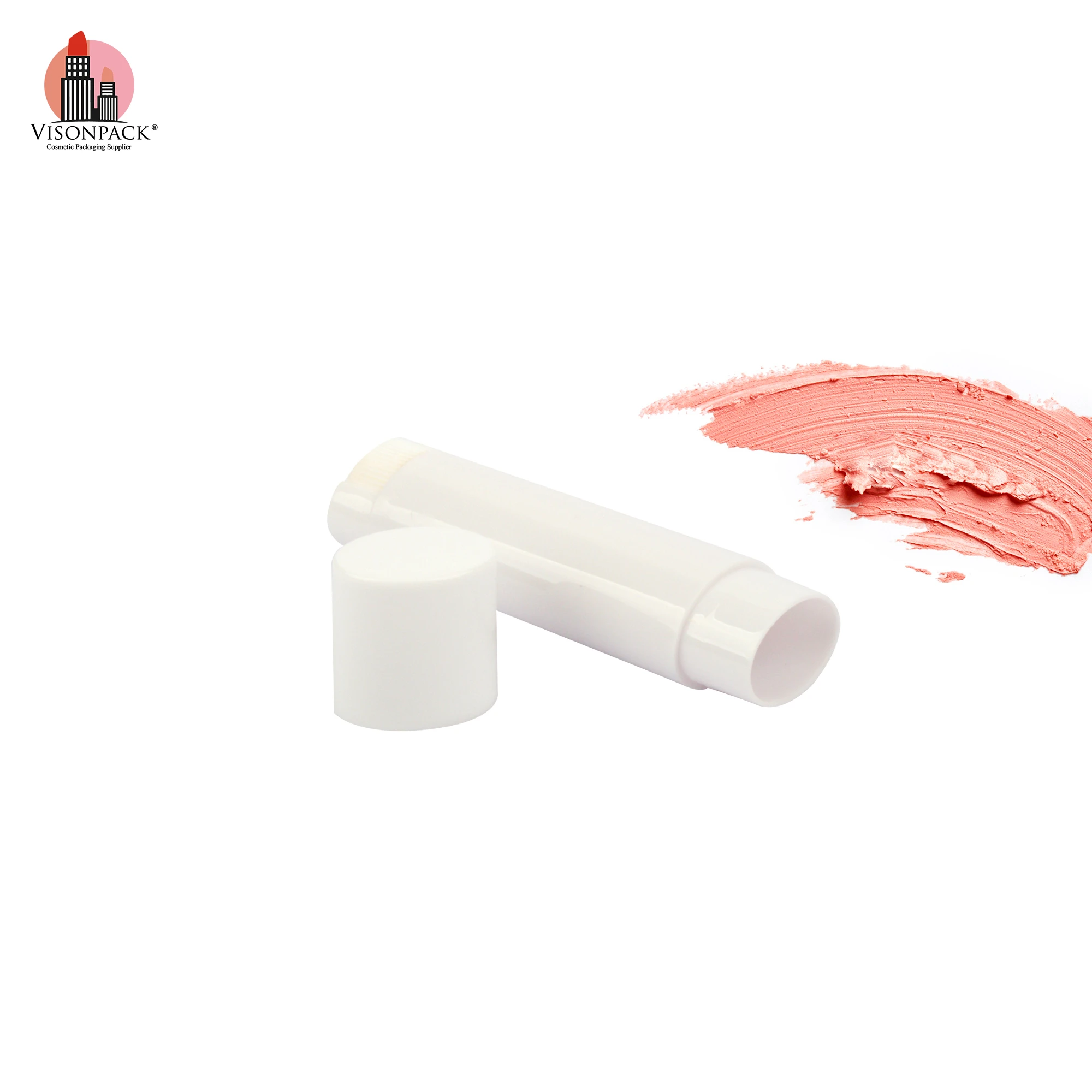 Hote Sale Simple 5g Oval Lip Balm Tube Packaging In White PP Material Plastic Small Deodorant Lipstick Container Direct Filling