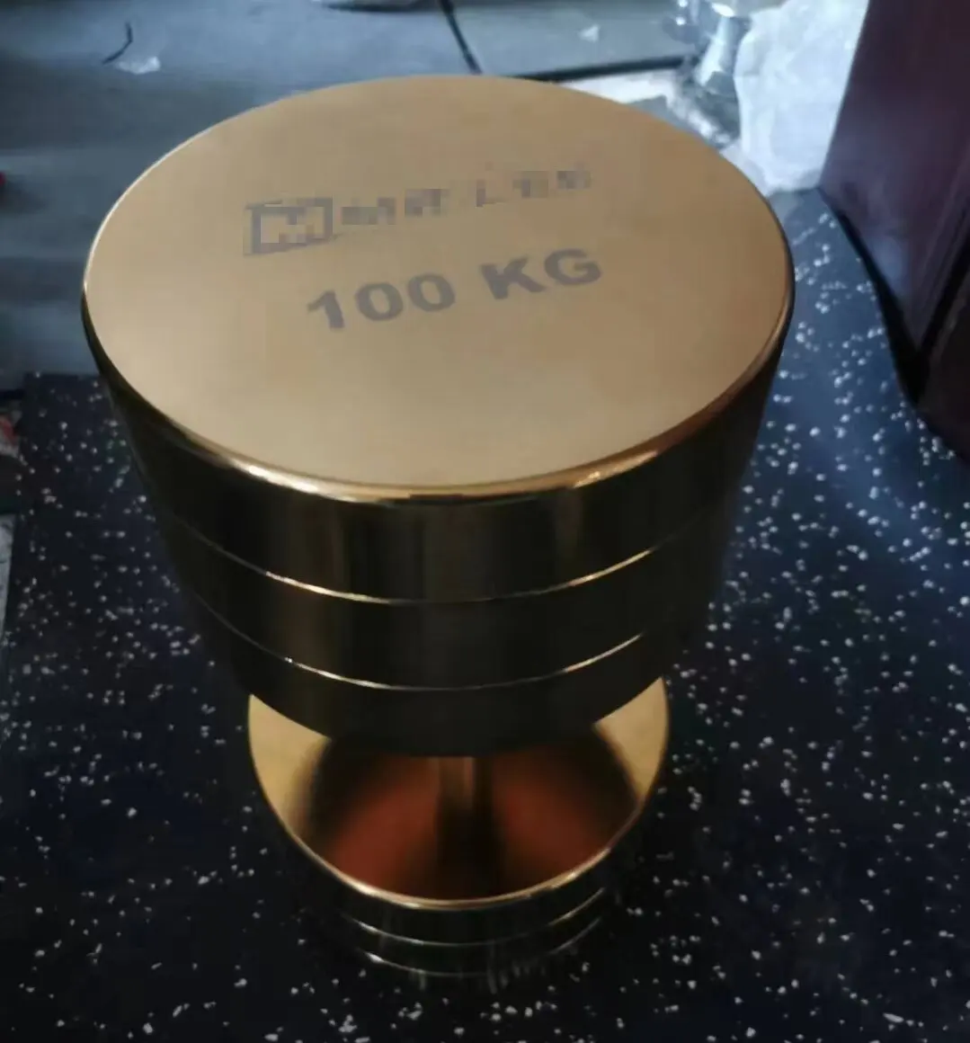 2024 hot sale fitness equipment gold plating dumbbells gym weightlifting 50kg golden chrome Dumbbells