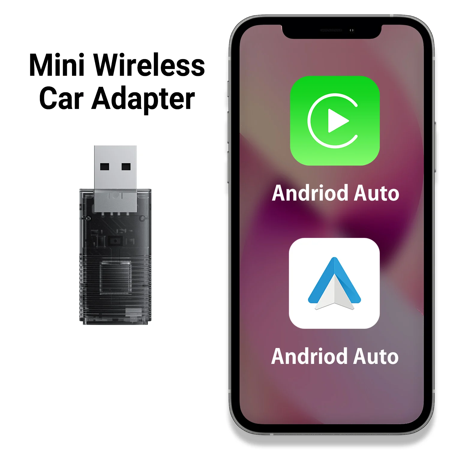 Hot 2in1 Mini Smart Convertor Carplay Adapter Wireless Android Auto Adapt Carplay Adapter for Cars Media Play Spotify