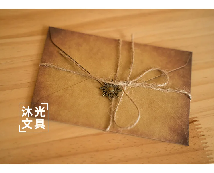 Customized Vintage Paper Jewelry Envelope with Metallic Decoration Custom Writing and Printed Packaging