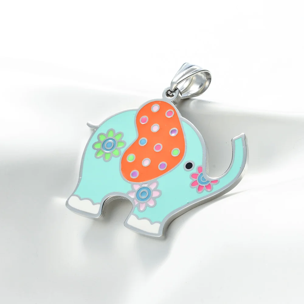 Wholesale Price Cartoon Elephant Jewelry Girl Stainless Steel Gold Children Baby Jewelry Set